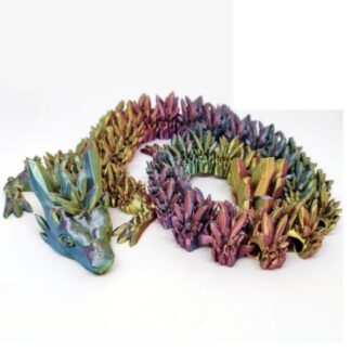 Articulated Crystal Dragon - 3D printed flexible dragon figure, 3D Maker Co