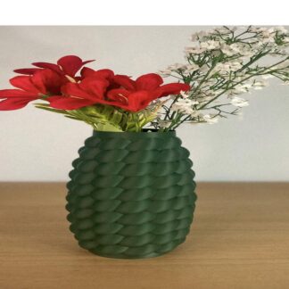 Bloomi Flower Vase - textured green 3D printed vase