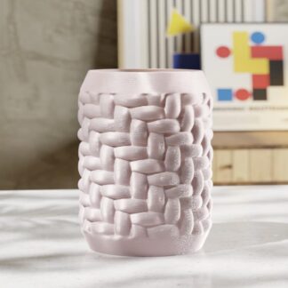 Cotton Vase - woven texture 3D printed vase from the Forma Collection