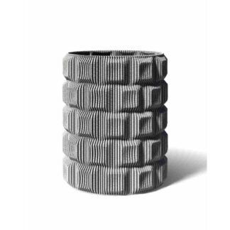 Klava Vase - 3D printed ribbed cylindrical vase