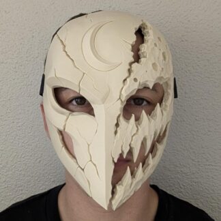 3D printed Mooneater horror mask worn