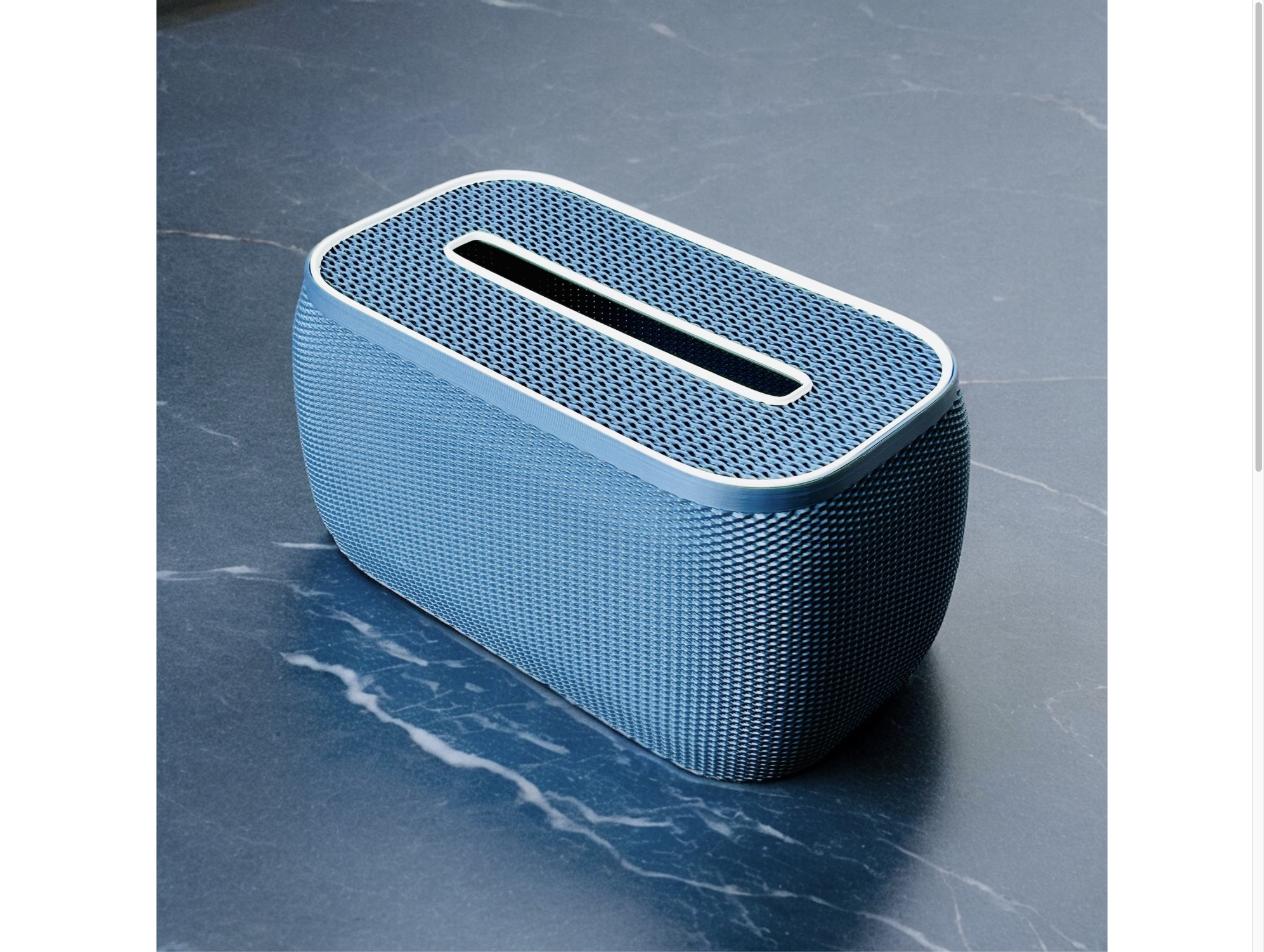 Nest Wicker Tissue Box - woven texture 3D printed tissue box, 3D Maker Co