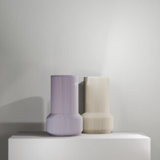 Niza fluted ribbed vase pair, 3D printed by 3D Maker Co Berwick VIC