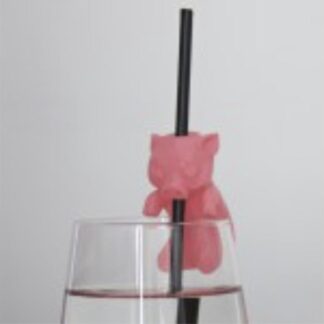 Strawbuddies Piggy Straw Charm - 3D printed drink straw charm, 3D Maker Co