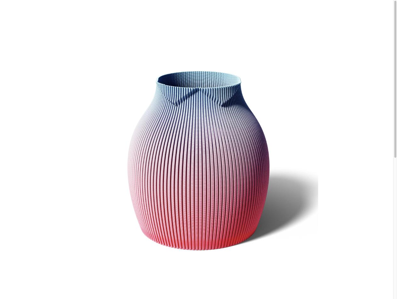 T-shirt Vase - knit-textured gradient 3D printed vase by Kowafatcompany